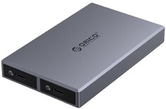 Внешний корпус Orico ORICO-CM2C3-2SN-GY-BP для SSD, с двумя отсеками M.2 NVME + SATAЕ, Type-C/Type-C+Type-A, 10 Гбит/с, серый