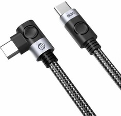 Кабель интерфейсный Orico ORICO-C2CW-10-BK-BP USB-С(m)/USB-C(m), 480 Мбит/с, 100 Вт, 1 м, черный/серебристый