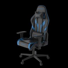 Кресло игровое DxRacer OH/P88/NB PU-кожа, чёрно-синее, 2D, Топ-Ган