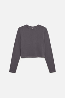 джемпер женский Лонгслив хлопковый укороченный облегающего кроя Befree