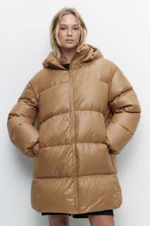 пальто женское Пуховик oversize стеганый на натуральном утеплителе Befree