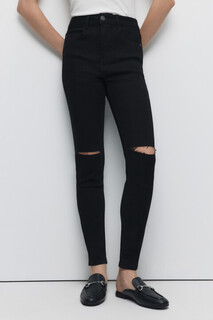 брюки джинсовые женские Джинсы skinny рваные с высокой посадкой Befree