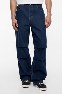 брюки джинсовые мужские Джинсы wide широкие объемные с вареным эффектом Befree