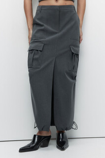 юбка женская Юбка макси прямая с разрезом и накладными карманами Befree