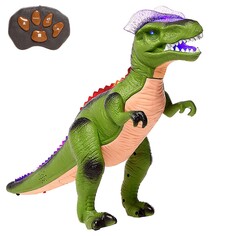 Динозавр радиоуправляемый t-rex, световые и звуковые эффекты, работает от батареек, цвет зеленый Woow Toys