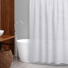 Штора для ванной комнаты, 180×180 см, 12 колец, 3d эффект, peva, цвет белый NO Brand