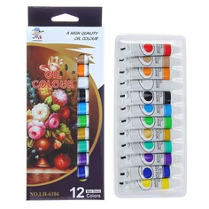 Краски масляные, 12 цветов, в пластиковой тубе, 12 мл, в картонной коробке NO Brand