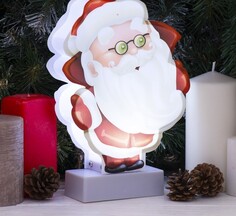 Новогодние украшения Luazon Lighting Картинка световая на подставке Санта в очках