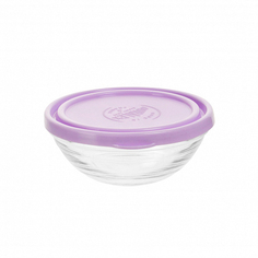Салатник FRESHBOX 2.4л 23см круглый с фиолетовой крышкой DURALEX 9125AM06A1111