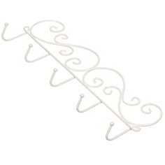 Вешалка настенная 5 крючков, 40х4.5х13 см, ЗМИ, Кружева 5, ВН 276 Б, белая ZMI