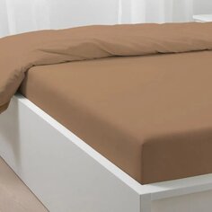 Простыня 2-спальная, 160 х 200 см, поплин, мокачино, на резинке, Bravo, м508.12.04 рис.4666-1