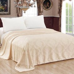 Плед евростандарт, 200х220 см, велсофт жаккард, 100% полиэстер, Cleo, Парма, молочно-белый, 200/062-OP