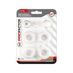 Комплект монтажный для радиатора, 1/2", 7 предметов, без кронштейна, ProFactor, PF RK 552