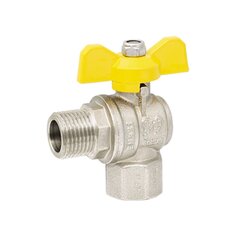 Кран для газа 1/2", Г-Ш, ручка-бабочка, угловой, ProFactor, PF GBV 336A