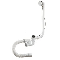 Сифон для ванны, 40х40/50, с выпуском, с переливом, круглый, полуавтомат, Orio, А-27089