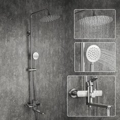 Душевая система для ванны, Frap, с картриджем, нержавеющая сталь, F24805