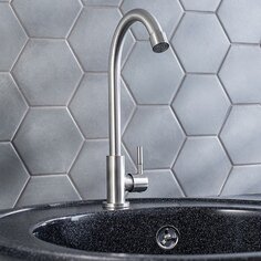 Смеситель для кухни, РМС, с картриджем, для одного типа воды, нержавеющая сталь, SUS124-269F