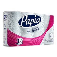 Полотенца кухонные Papia Hayat Белые 3 слоя 4 рулона