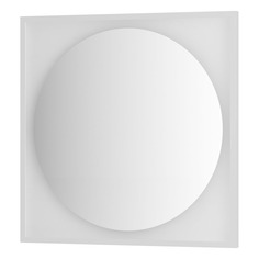 Зеркало Defesto с LED-подсветкой без выключателя 18 W теплый белый свет, белая рама 80x80 см