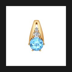 Подвеска SOKOLOV из золота с голубым топазом и фианитами
