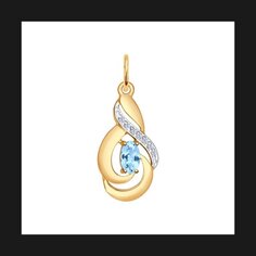 Подвеска SOKOLOV из золота с топазом и фианитами