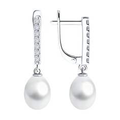 Серьги SOKOLOV из серебра с жемчугом и фианитами