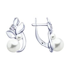 Серьги SOKOLOV из серебра с жемчугом и фианитами