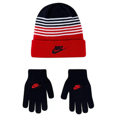 Шапка и перчатки Детский набор: шапка и перчатки Nike Striped Beanie & Gloves Set