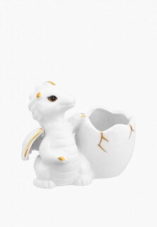 Подставка для зубочисток Elan Gallery 8х4х6,5 см Дракон, белая с золотом