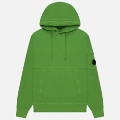 Мужская толстовка C.P. Company Brushed & Emerized Diagonal Fleece Lens Hoodie Resist Dyed, цвет зелёный, размер S