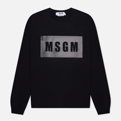 Мужская толстовка MSGM Box Logo Print, цвет чёрный, размер L