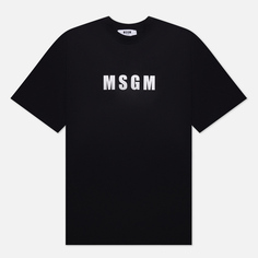Мужская футболка MSGM Macrologo Print, цвет чёрный, размер M
