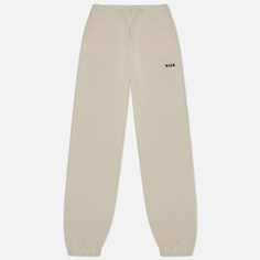 Женские брюки MSGM Micrologo Basic Unbrushed, цвет бежевый, размер L