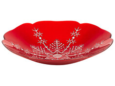 Блюдо Elan Gallery Снежинка 30x30x6cm Red-Silver 120803