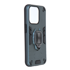 Чехол DF для APPLE iPhone 15 Pro с магнитом и кольцом Dark Green iArmor-09
