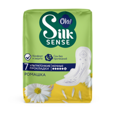 Прокладки гигиенические OLA! Silk Sense Прокладки женские гигиенические, ультратонкие, ночные, аромат Ромашка 7