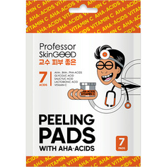 Пилинг для лица PROFESSOR SKINGOOD Набор корейских тканевых пилинг-дисков для лица "PEELING PADS WITH AHA-ACIDS" с AHA-кислотами и витамином C