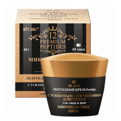 Крем для лица ВИТЭКС Крем Prestige для лица и шеи 24 часа 12 Premium Peptides 45.0 Viteks