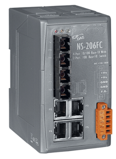 Коммутатор ICP DAS NS-206FC CR Unmanaged 4-Port Industrial 10/100 Base-T(X) with Dual 100 Base-FX Switch (RoHS)