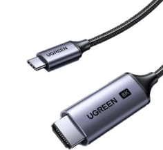 Кабель UGREEN CM565 USB-C to HDMI 8K/60H Adapter. Длина: 1,5 м. Цвет: серый космос