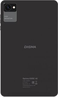 Планшет 8 Digma Optima 8305C 4G TS8289PL SC9863A/3GB/32GB/1280x800/IPS/5Mpix/2Mpix/BT/GPS/WiFi/Touch/3G/4G/Android 12/4000mAh/black
