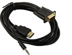 Кабель-переходник HDMI-VGA Exegate EX-HDMIM-VGAM-3.5JackS-1.8 EX294719RUS (19M/15M+3.5mm Jack M, 1,8м) Преобразователь цифрового HDMI сигнала в VGA ви