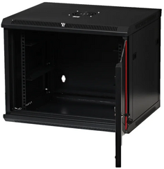 Шкаф настенный 19", 9U W&T C096054BWT 600x540 мм, дверь стекло, цвет чёрный