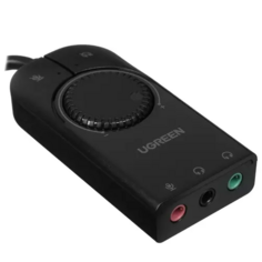 Звуковая карта UGREEN CM129 внешняя USB External Stereo Sound Adapter. Длина: 15 см. Цвет: черный