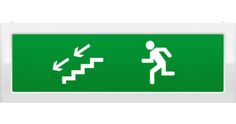 Оповещатель Рубеж ОПОП 1-8 "Бегущий человек лестница вниз влево" охранно-пожарный световой, табло