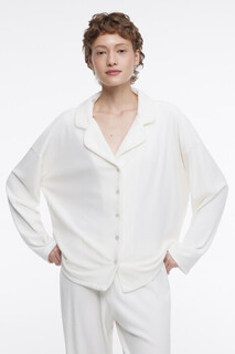 блузка домашняя женская Рубашка oversize домашняя из бархатной ткани Befree