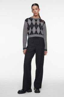 джемпер женский Джемпер вязаный укороченный с принтом с ромбами Befree