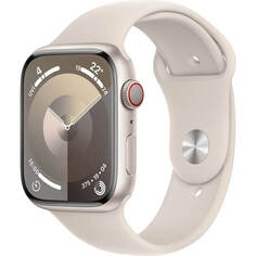 Смарт-часы Apple Watch Series 9 45 мм сияющая звезда S/M, спортивный ремешок