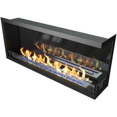 Биокамин ZeFire Standart 1100 правый угловой, чёрный со стемалитом