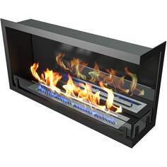 Биокамин ZeFire Standart 900 правый угловой, чёрный со стемалитом